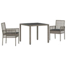 Have Spisebordssæt 3 pcs Grå polyrattan