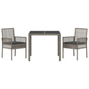 Have Spisebordssæt 3 pcs Grå polyrattan