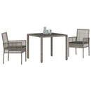 Have Spisebordssæt 3 pcs Grå polyrattan
