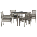Have Spisebordssæt 5 pcs Grå polyrattan