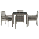 Have Spisebordssæt 5 pcs Grå polyrattan