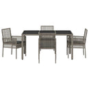 Have Spisebordssæt 5 pcs Grå polyrattan