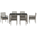 Have Spisebordssæt 7 pcs Grå polyrattan