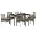 Have Spisebordssæt 7 pcs Grå polyrattan