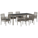 Have Spisebordssæt 7 pcs Grå polyrattan