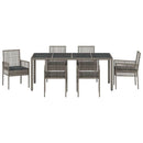 Have Spisebordssæt 7 pcs Grå polyrattan