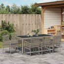Have Spisebordssæt 9 pcs Grå polyrattan