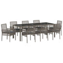 Have Spisebordssæt 9 pcs Grå polyrattan