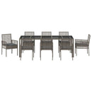 Have Spisebordssæt 9 pcs Grå polyrattan