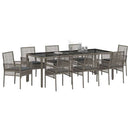 Have Spisebordssæt 9 pcs Grå polyrattan