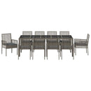 Have Spisebordssæt 11 pcs Grå polyrattan