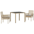 Have Spisebordssæt 3 pcs Beige polyrattan