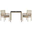Have Spisebordssæt 3 pcs Beige polyrattan