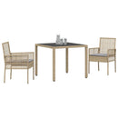 Have Spisebordssæt 3 pcs Beige polyrattan