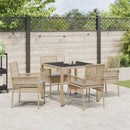 Have Spisebordssæt 5 pcs Beige polyrattan