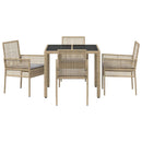 Have Spisebordssæt 5 pcs Beige polyrattan