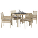 Have Spisebordssæt 5 pcs Beige polyrattan