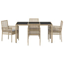 Have Spisebordssæt 5 pcs Beige polyrattan