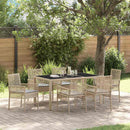 Have Spisebordssæt 7 pcs Beige polyrattan