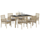 Have Spisebordssæt 7 pcs Beige polyrattan