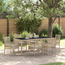 Have Spisebordssæt 7 pcs Beige polyrattan