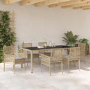 Have Spisebordssæt 7 pcs Beige polyrattan