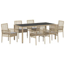 Have Spisebordssæt 7 pcs Beige polyrattan