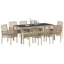 Have Spisebordssæt 9 pcs Beige polyrattan