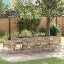 Have Spisebordssæt 9 pcs Beige polyrattan