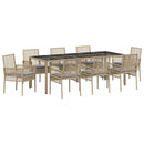 Have Spisebordssæt 9 pcs Beige polyrattan