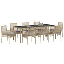 Have Spisebordssæt 9 pcs Beige polyrattan