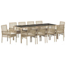 Have Spisebordssæt 11 pcs Beige polyrattan