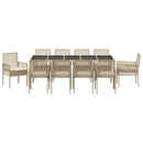 Have Spisebordssæt 11 pcs Beige polyrattan