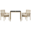 Have Spisebordssæt 3 pcs Beige polyrattan