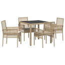 Have Spisebordssæt 5 pcs Beige polyrattan