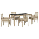 Have Spisebordssæt 5 pcs Beige polyrattan