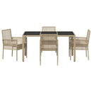 Have Spisebordssæt 5 pcs Beige polyrattan