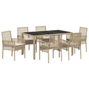 Have Spisebordssæt 7 pcs Beige polyrattan
