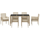 Have Spisebordssæt 7 pcs Beige polyrattan