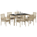 Have Spisebordssæt 7 pcs Beige polyrattan