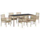 Have Spisebordssæt 7 pcs Beige polyrattan