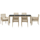 Have Spisebordssæt 7 pcs Beige polyrattan