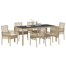 Have Spisebordssæt 7 pcs Beige polyrattan