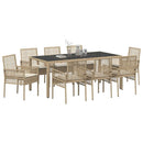 Have Spisebordssæt 9 pcs Beige polyrattan