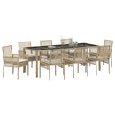 Have Spisebordssæt 9 pcs Beige polyrattan