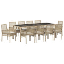 Have Spisebordssæt 11 pcs Beige polyrattan