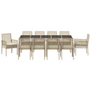 Have Spisebordssæt 11 pcs Beige polyrattan
