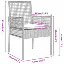 Have Spisebordssæt 3 pcs Lysegrå polyrattan
