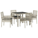 Have Spisebordssæt 5 pcs Lysegrå polyrattan