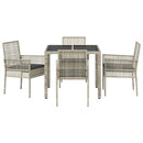 Have Spisebordssæt 5 pcs Lysegrå polyrattan